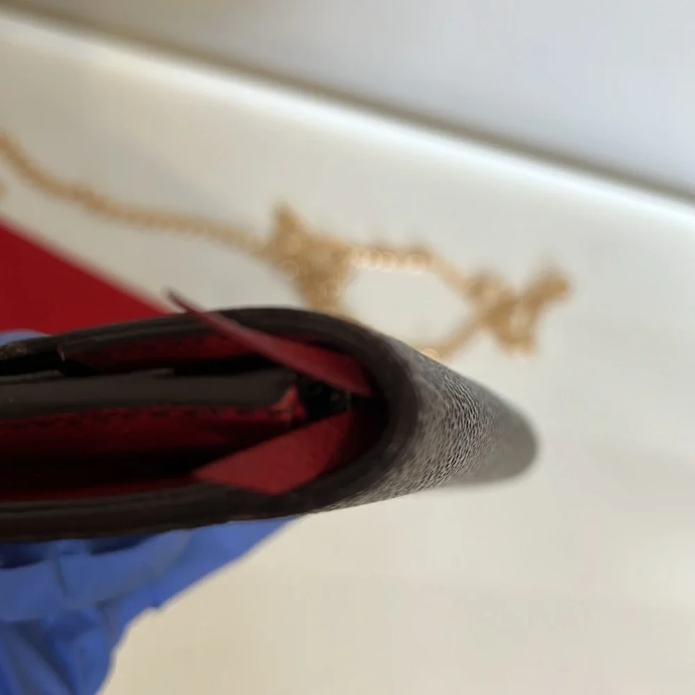 Louis Vuitton Brown Monogram Crossbody with Red Accent